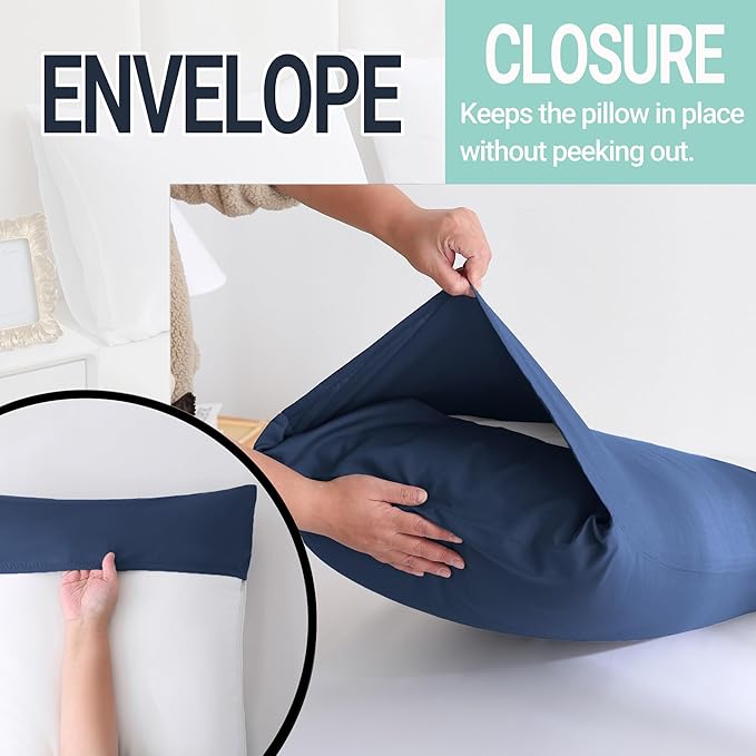 ZPECC Navy Pillow Cases Queen Size Set of 4, 20x30 Envelope Closure Pillowcases - Image 5