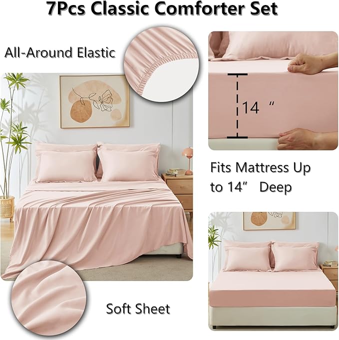 CozyLux Full Size Comforter Sets Blush Pink - Image 5