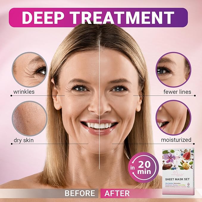 VIABEAUTY 6 Pack of Sheet Face Masks Skincare - Image 2