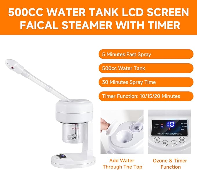 Nano Ionic Facial Steamer, Portable Face Steamer - Image 3