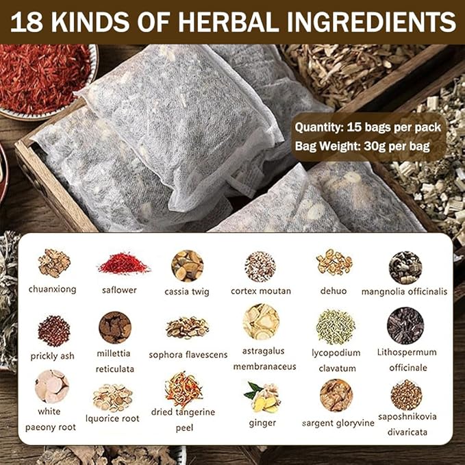Ouliget Herbal Pedicure Foot Soak, Lymphatic Drainage Ginger Mugwort Foot Bath - Image 2