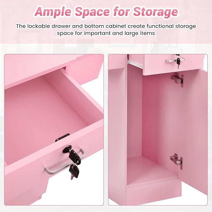 RESHABLE Salon Station for Hair Stylist, Hair Styling Storage Cabinet - Image 5