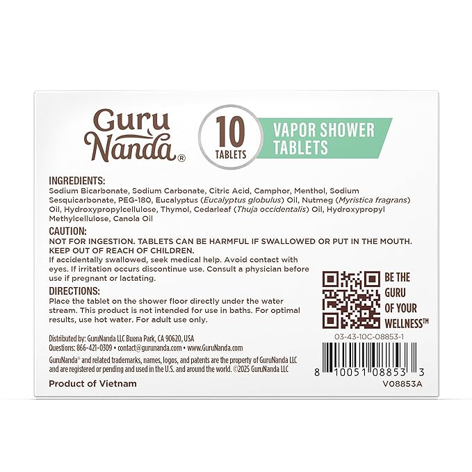 GuruNanda Eucalyptus Vapor Shower Tablets, Clean-Dissolving Aromatherapy Shower - Image 9