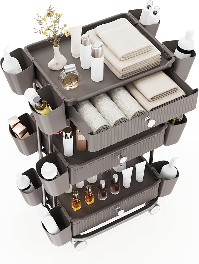 3 Tier Drawer Shelf Beauty Cart - Image 9