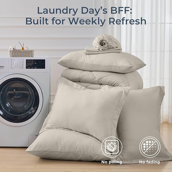 HEVUMYI Linen Full Comforter Set - Image 7
