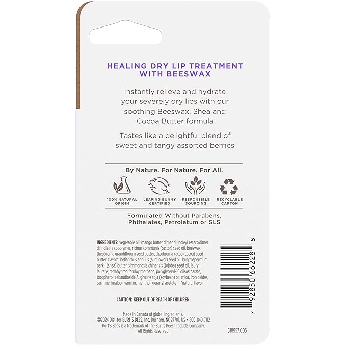 Burt's Bees Rescue Lip Relief, Berry Medley, Hydrating Lip Balm - Image 12