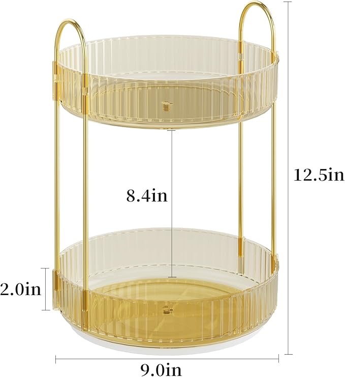 Rotating Makeup Organizer Countertop, Skincare Organizers, Spinning Perfume - Image 2