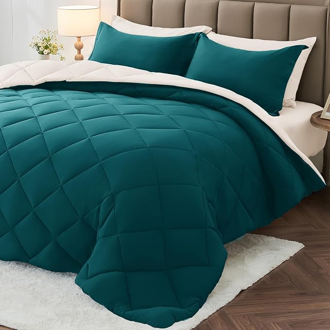 MUXHOMO 7 Pieces Full Comforter Set, Reversible Bed in a Bag Full Size by MUXHOMO