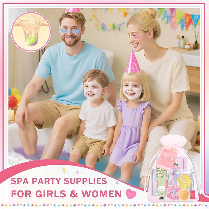 120 PCS Spa Party Supplies for Girls & Women, Spa Party Favors Include Face - Image 5