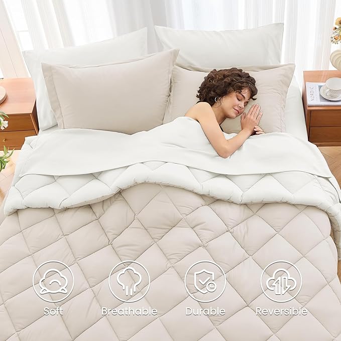 MUXHOMO 5 Pieces Twin XL Comforter Set, Reversible Bed in a Bag Twin XL Size - Image 6