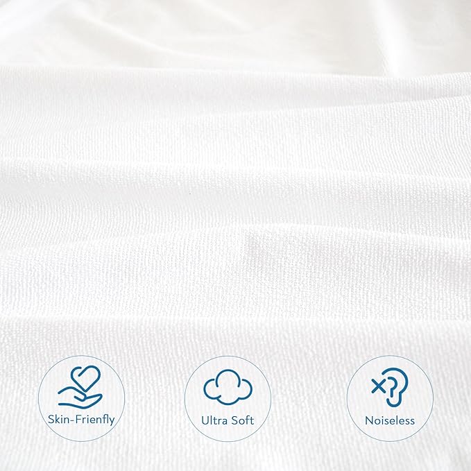 2 Pack Twin Extra Long Waterproof Mattress Protector, Premium Terry Twin XL - Image 2