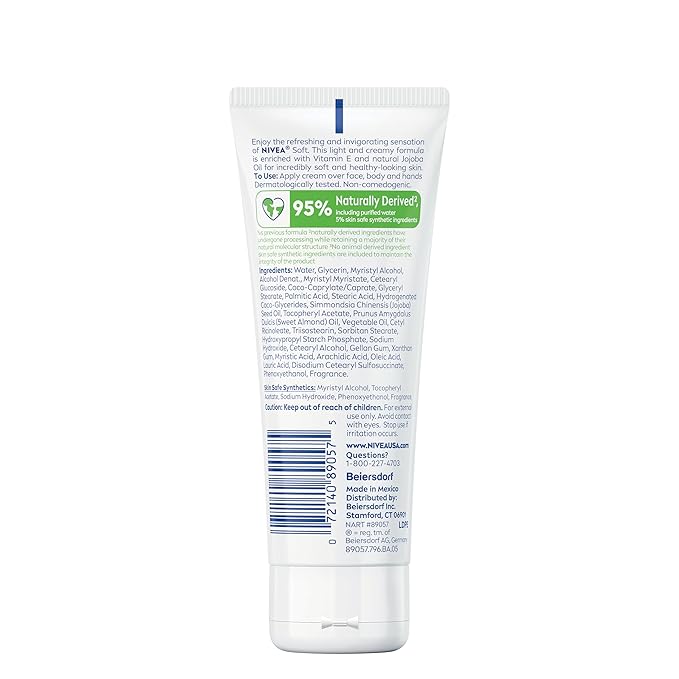 NIVEA Soft Refreshingly Soft Moisturizing Cream, Lightweight Moisturizer - Image 10