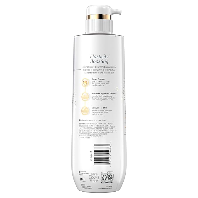 Olay Body Wash for Women, Elasticity Boosting, Collagen Peptide Serum Complex - Image 11
