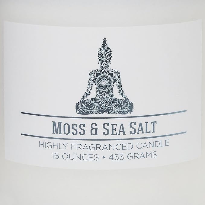 Carolina Moss & Sea Salt Scented Candle, 16 oz Wellness Relaxing Aromatherapy - Image 4