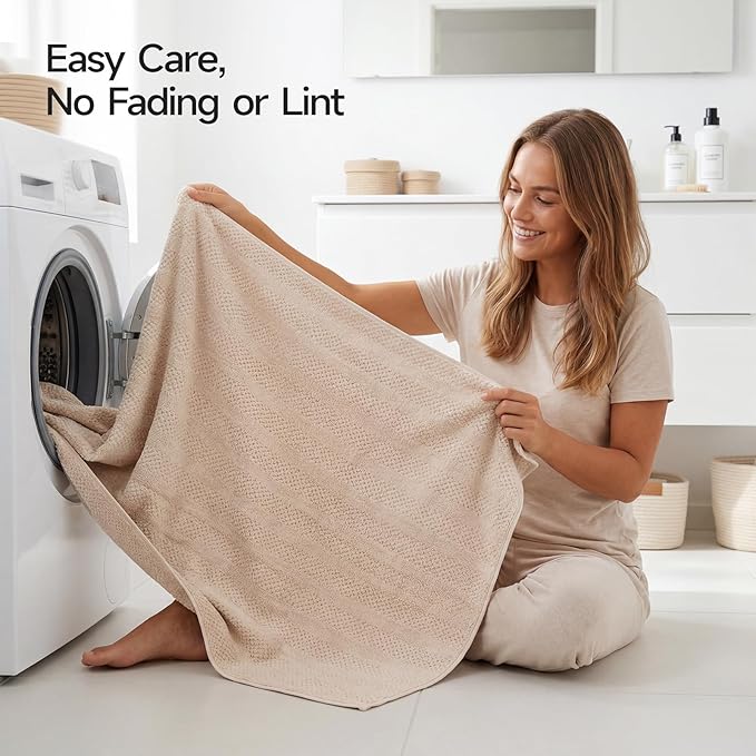ECOLOOK 4 Pack Microfiber Bath Towels, 31 x 63 inches Extra Large Bath Towel Set - Image 7