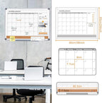 MAKELLO Dry Erase Calendar for Wall 36" x 24", Large Calendar Whiteboard with Cork Board for Office, Home, School, Family, Kitchen and Bedroom, 3' x 2'