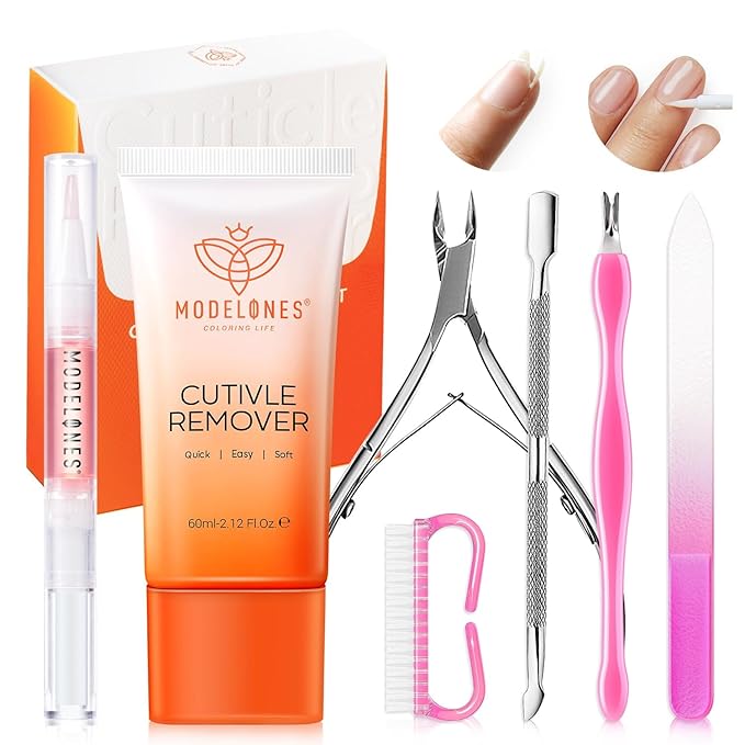 Modelones Cuticle Remover Kit Cuticle Remover Liquid & Cuticle Oil Cuticle Care by MODELONES