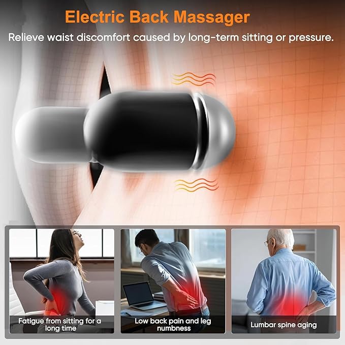 3 in 1 Back Massager, Electric Lumbar Support Pillow Heat Vibration Massage - Image 5