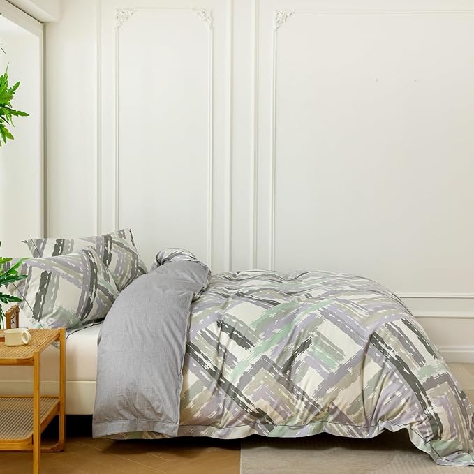 OAITE Duvet Cover Set Twin Size Floral Pattern Ultra Soft 100% Cotton Duvet - Image 3