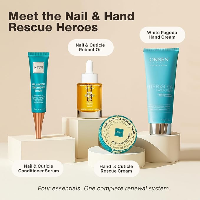 Onsen Hand & Cuticle Rescue Cream | Organic Nail Strengthener & Balm | Dry - Image 7