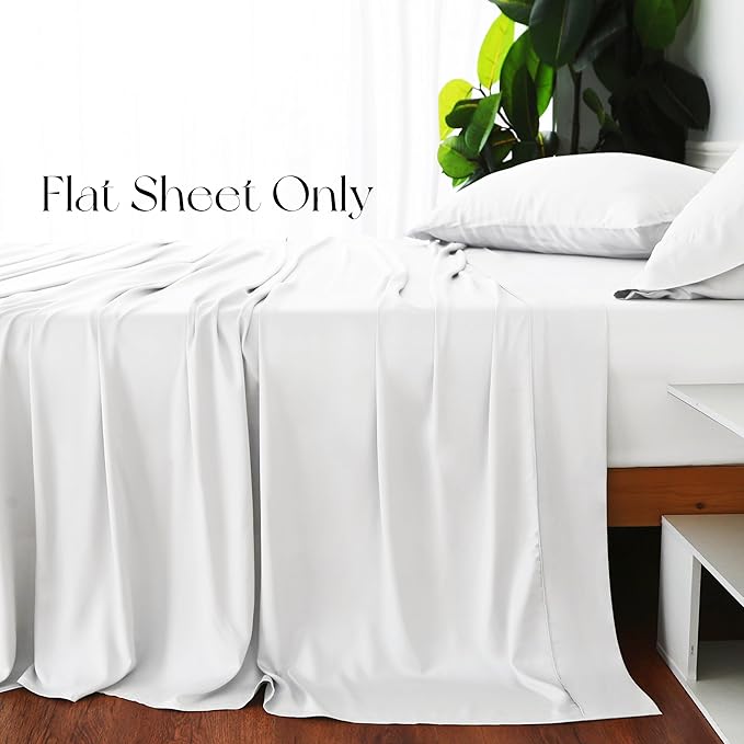 Bamboo Viscose Flat Sheets Only, 400 Thread Count Sateen Weave Twin Size Flat - Image 4