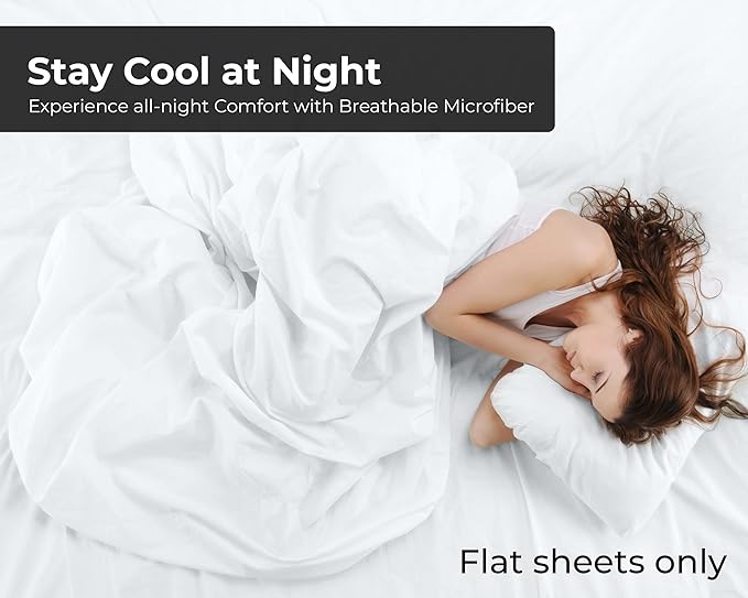 Royale Linens 2 Pack Bulk Flat Sheet Set - Image 3