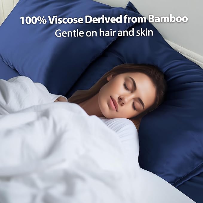 2 Pack Cooling Pillow Cases, Viscose Derived from Bamboo Pillow Protectors King - Image 6