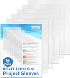 Dunwell Clear Folders for Documents, Plastic 8.5x11 File Sleeves for Document Protection, Filing, Storage, Organization (6 Pack) Transparent Folders with Pockets, Durable Letter Size Document Holder