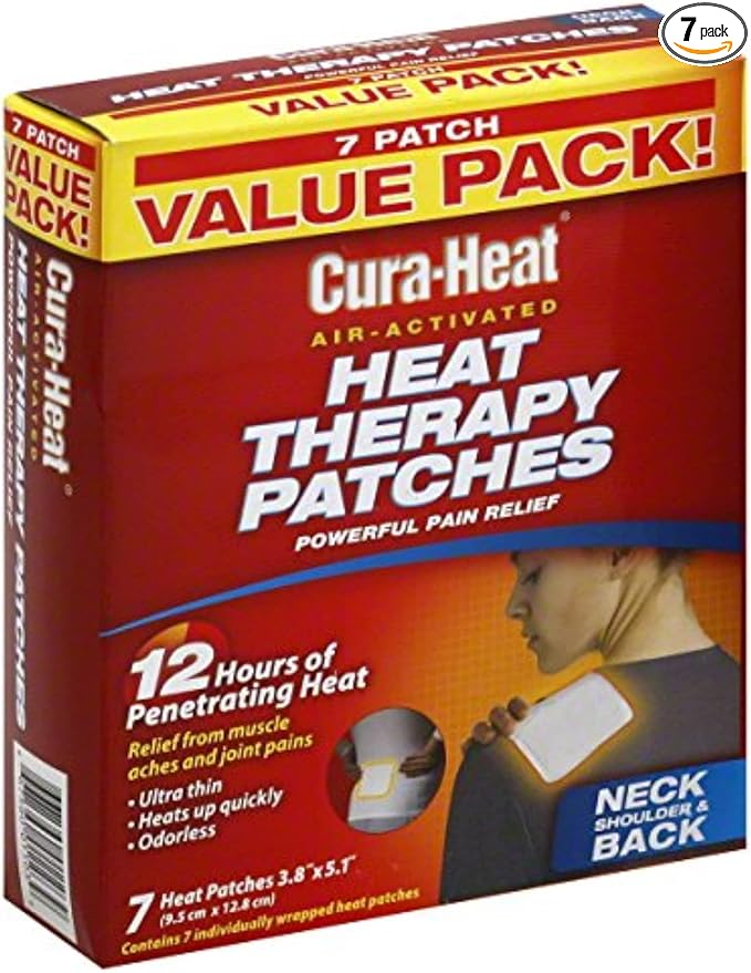 Cura-Heat Heat Therapy Patches, Air Activated, Neck Shoulder & Back, Value Pack by Cura+Heat