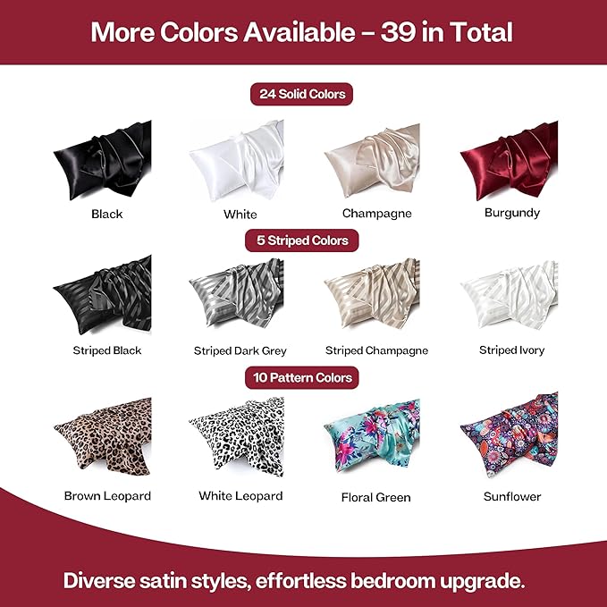 MR&HM Satin Body Pillow Cover, Soft and Breathable Body Pillow Case - Image 8