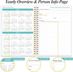 2026-2027 Planner - 18 Months Weekly & Monthly Planner from January 2026 - June 2027, Spiral Planners 2026-2027 with Elastic Closure, Inner Pocket, Medium 5.8" x 8.3", Rose Leaf