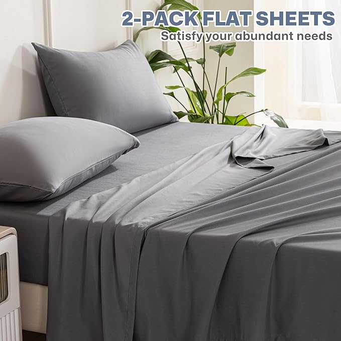 Lavisun Flat Sheets 2 Pack, Hotel Quality Flat Bed Sheets, Brushed Microfiber - Image 8