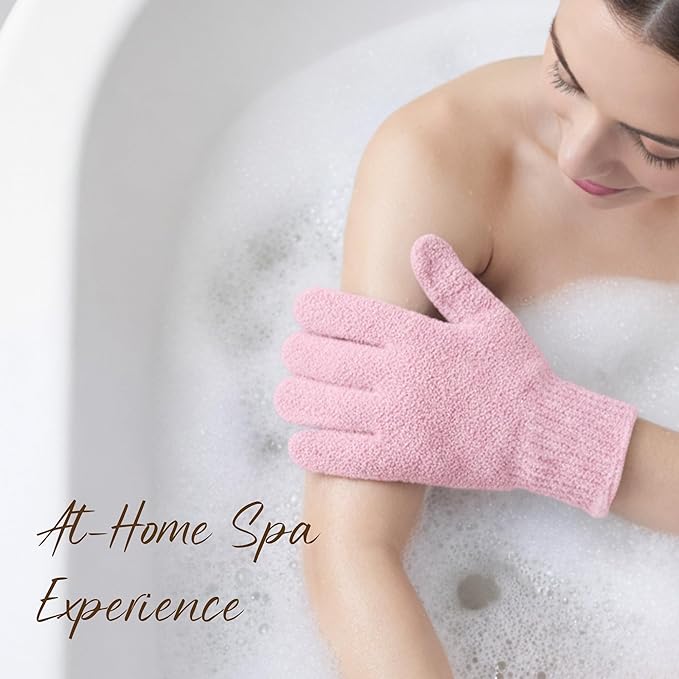4 Pairs Exfoliating Gloves for Shower, Shower Gloves, Body Scrubber, Korean - Image 2