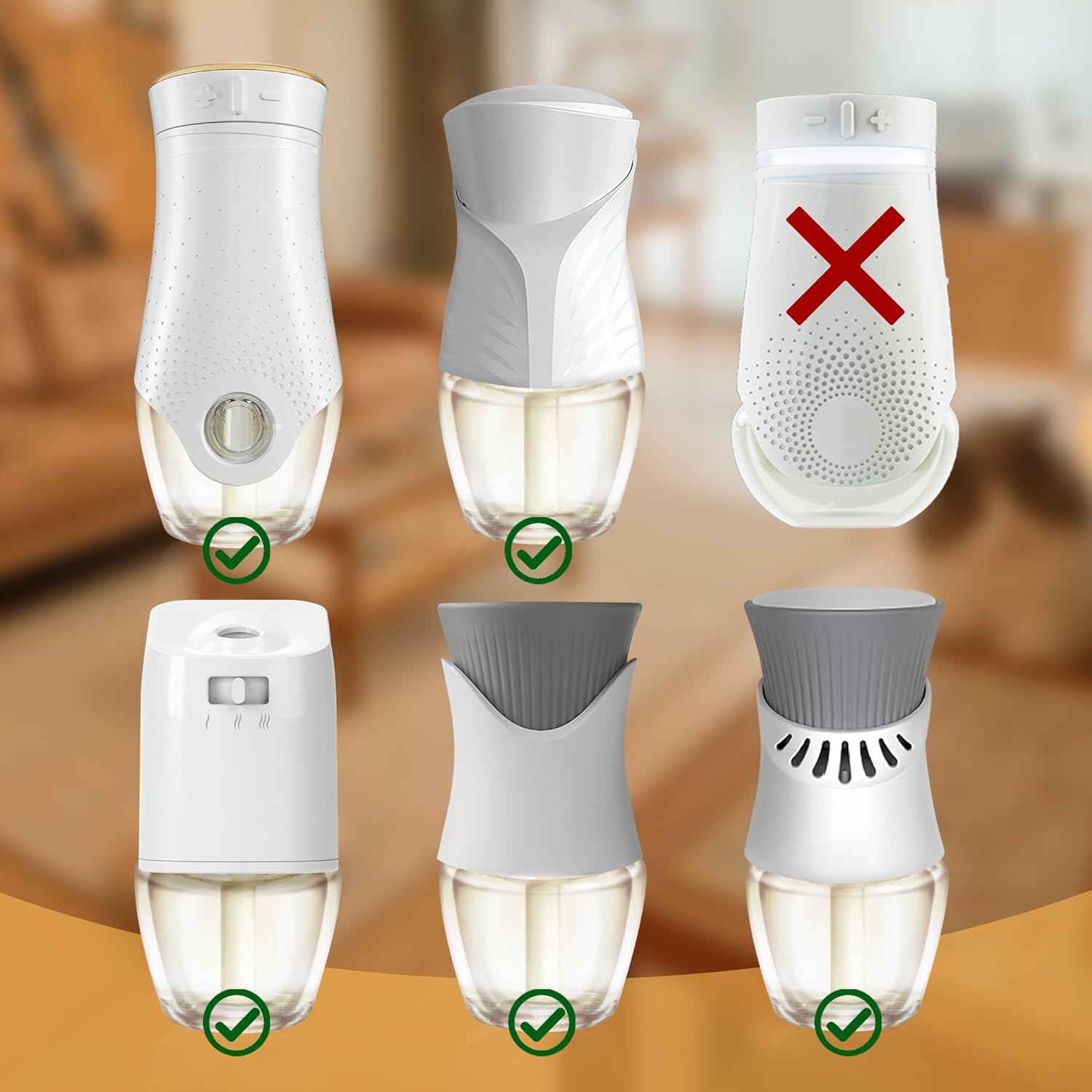 Plug-in Refills Home Plug-in Air Freshener - Hawaiian Scent Refills 6 Count Long-Lasting Fragrance, For Rooms and Bathrooms Wall, Compatible with Air Wick, Compatible with Glade