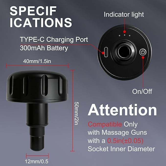 LEERCON Heating Head for Small Massage Gun - Image 2