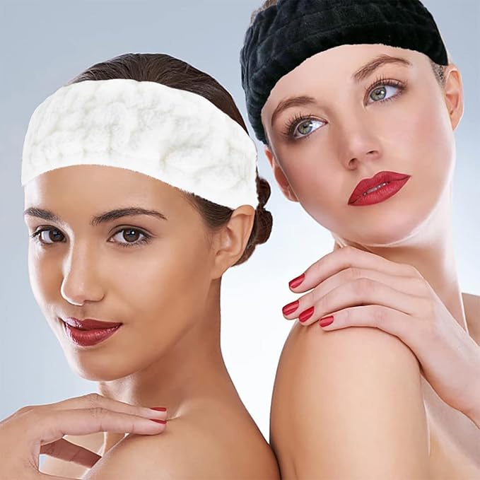 LAPOHI 3 Pack Microfiber Modern Face Washing Headbands - Image 5