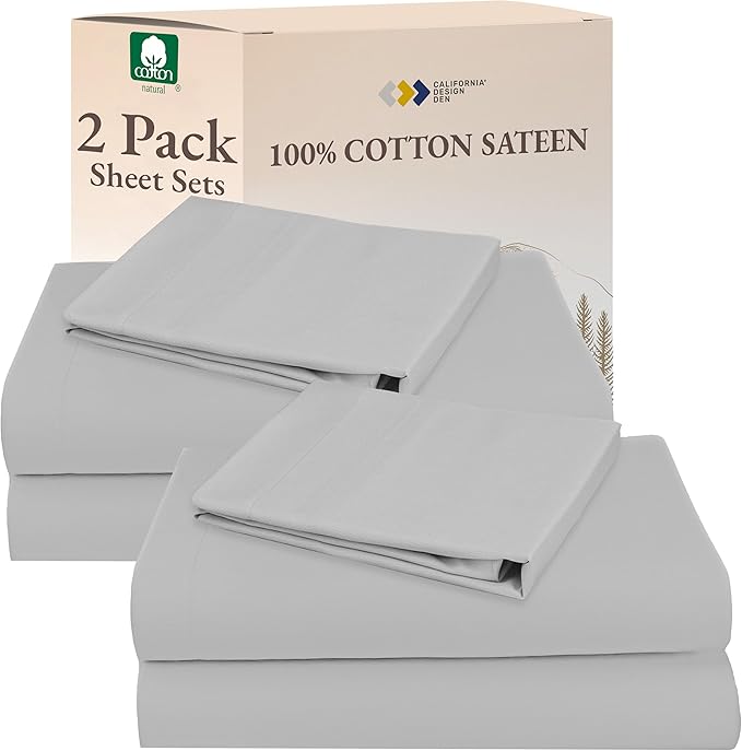 California Design Den 100% Cotton 2-Pack Twin XL Sheet Sets, Soft & Durable by CaliforniaDesignDen