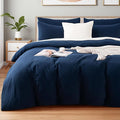 NEXHOME PRO Duvet Cover Set 100% Washed Cotton Oversized Queen 98"x98" by NEXHOMEPRO
