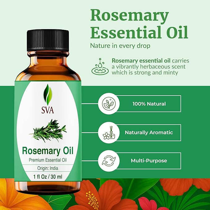 SVA Rosemary Essential Oil – 1 Fl Oz – 100% Natural Rosemary Oil - Image 2