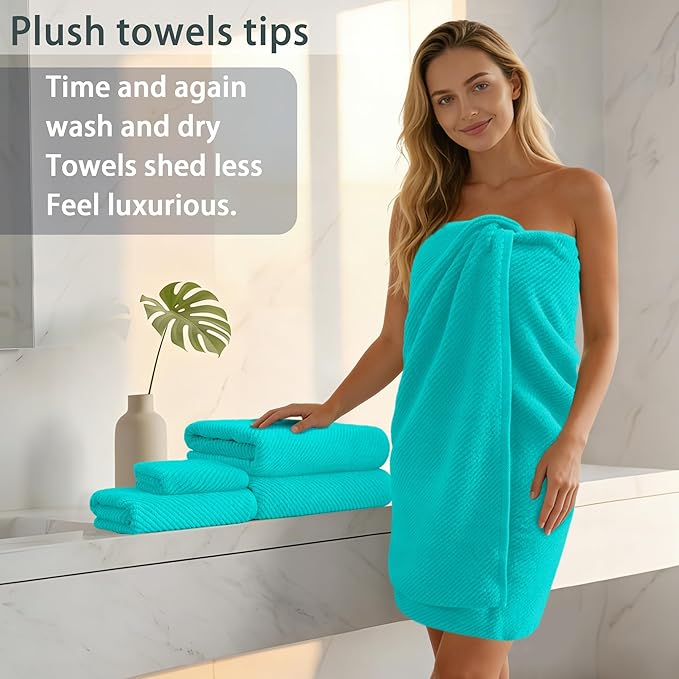 Turquoise Towels for Bathroom - Image 3