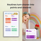 ApoloSign 21.5" Digital Calendar: Dual Mode Calendars with Google Play & Multi-calendar Sync, Electronic Planner & Chore Chart, Smart Touchscreen, Interactive Display for Family Schedules (Gray Wood, 21.5-inch)