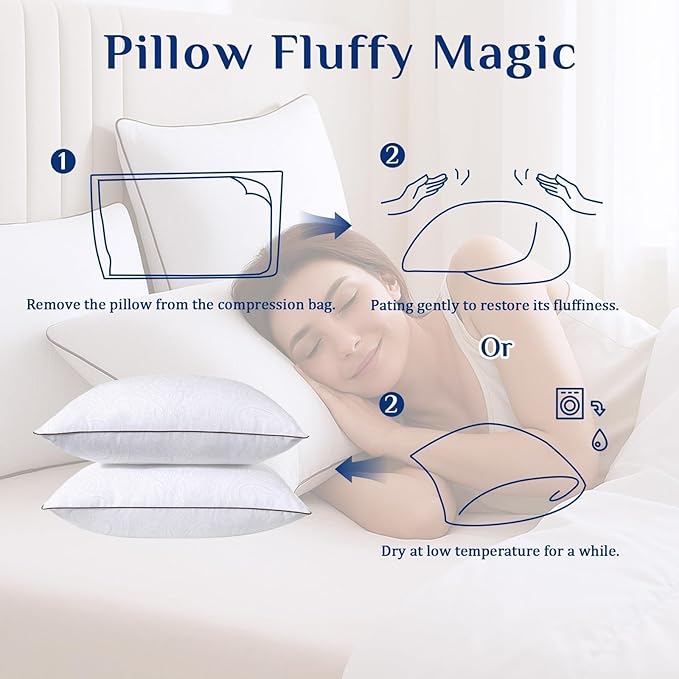 JOLLYVOGUE King Size Pillows Set of 2 - Image 8