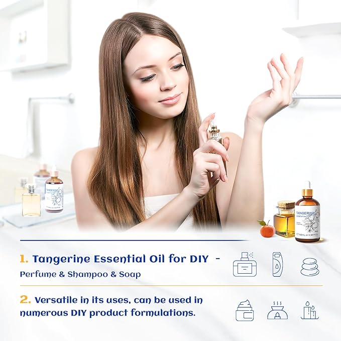 HIQILI 100ML Tangerine Essential Oil, Skin Care, Hair Care, Air Purification - Image 4