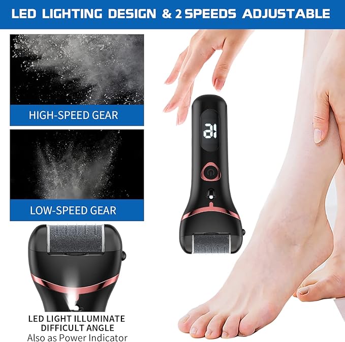 Electric Foot Callus Remover, Rechargeable Portable Electronic Foot File - Image 2