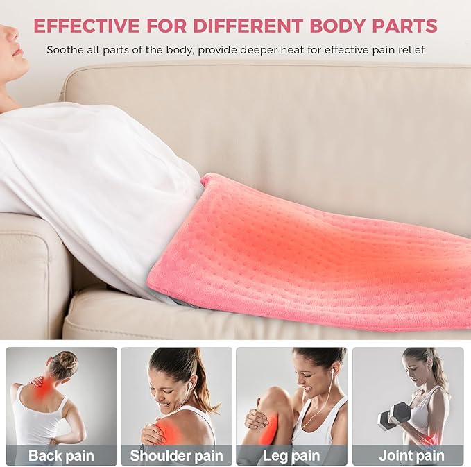 NOWWISH Heating Pad for Back Pain Relief & Period Cramps, 33x17 Inches Large - Image 6
