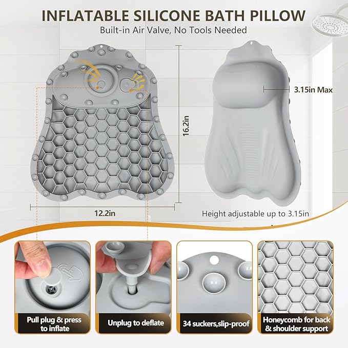Inflatable Bath Pillows for Tub - Image 3