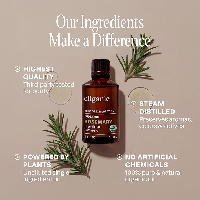 Cliganic Organic Rosemary Essential Oil, 1oz - Image 2
