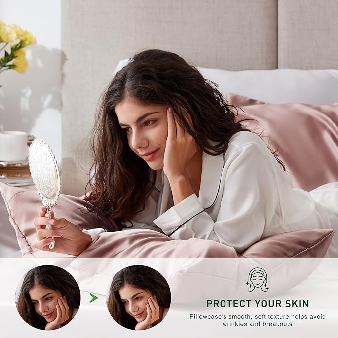 Love's cabin Satin Pillowcase Set of 2 Queen Size 20x30, Cooling Pillow Covers - Image 2
