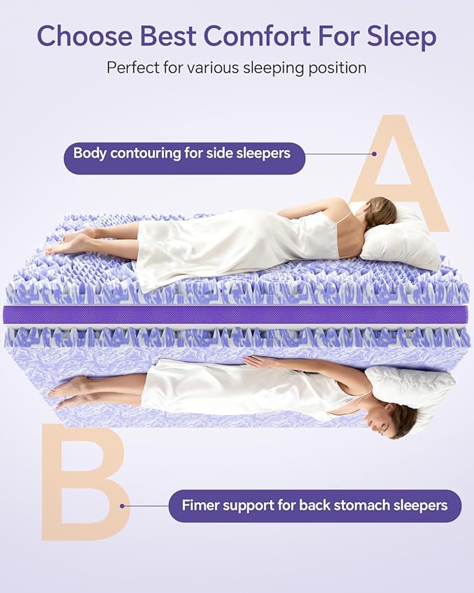 ChiXpace Dual Layer 4 Inch Memory Foam Mattress Topper Full XL - Image 4