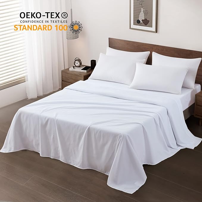 Maple&Stone Full Flat Sheet 6 Pack, Premium Soft & Breathable, Brushed - Image 2